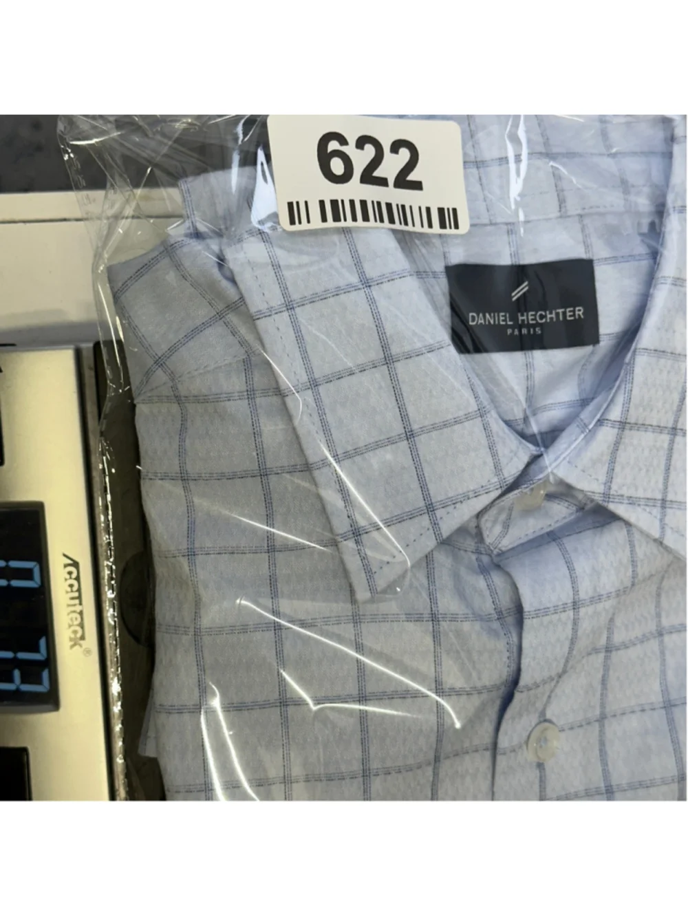Daniel Hechter Paris Dress Shirt Blue Check Modern Fit Men's / S 14-14.5 - Picture 12 of 12
